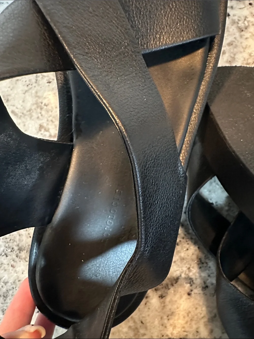 Anthropologie Black Platform Crisscross Ankle Strap Sandals - Women